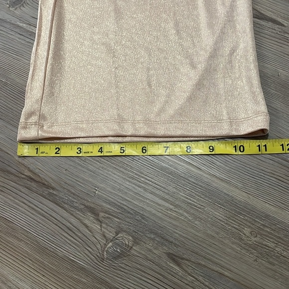 Zara Gold Shimmer Wide Leg Pants Pull on Womens M Flowy Lightweight Stretchy NWT - Picture 9 of 12